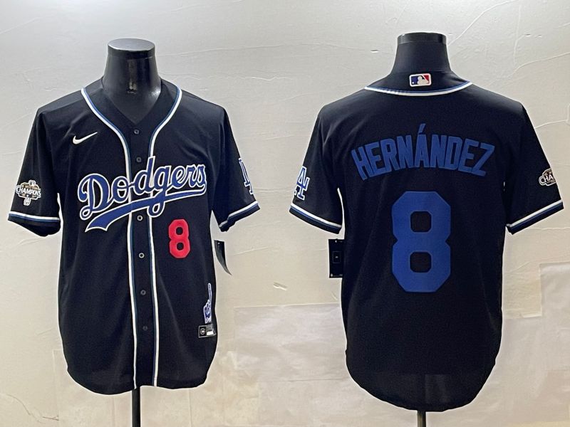 Men Los Angeles Dodgers #8 Hernandez Black Fashion Game 2025 Nike MLB Jersey style 3066->los angeles dodgers->MLB Jersey